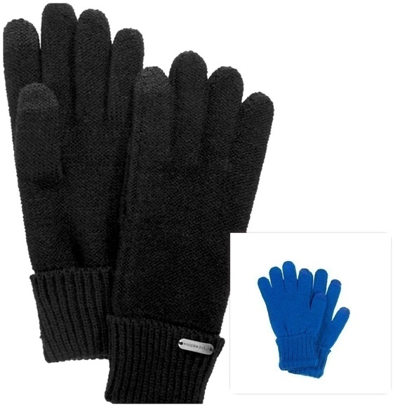 Set of 2 Style & Co. Women's Solid Touchscreen Gloves blue, black One Size New - Picture 1 of 7